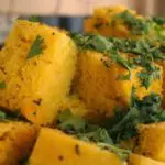 Fresh dhokla served during Agra Food Tour street food experience
